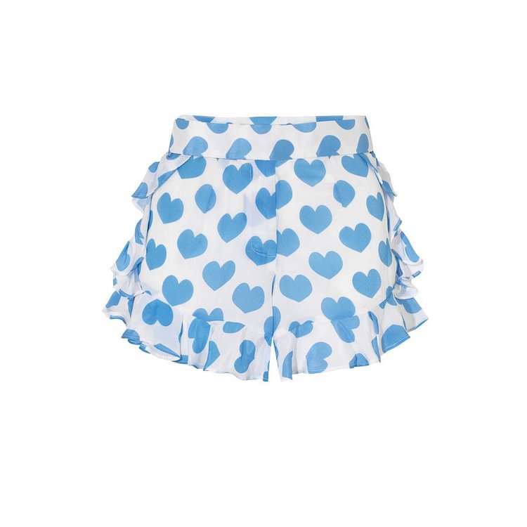 Heart Printing Bow One Piece Swimsuit Women