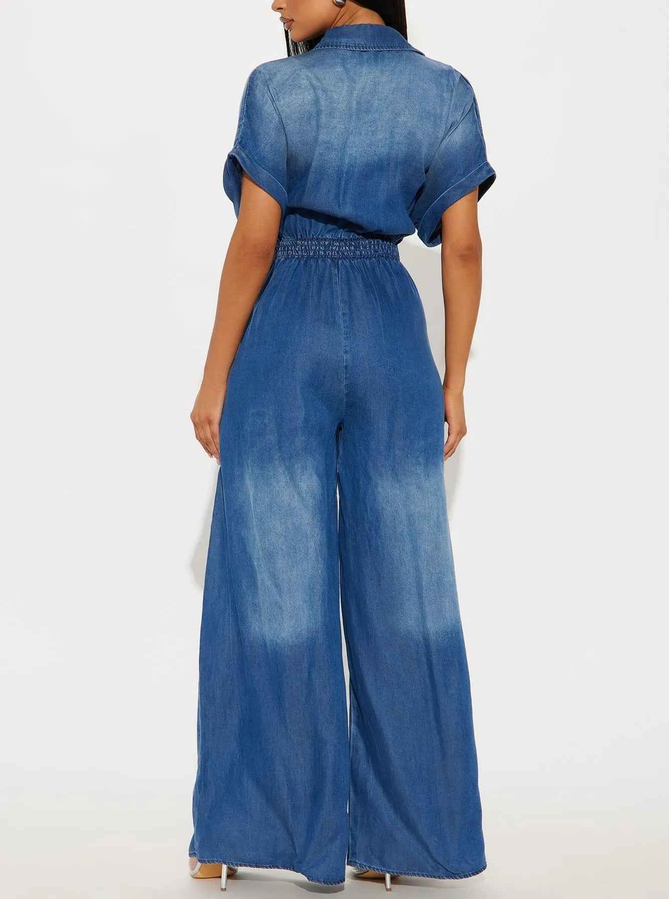 Summer Polo Collar Jumpsuit