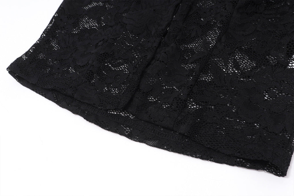 Lace Plush Long Sleeved Skirt Set