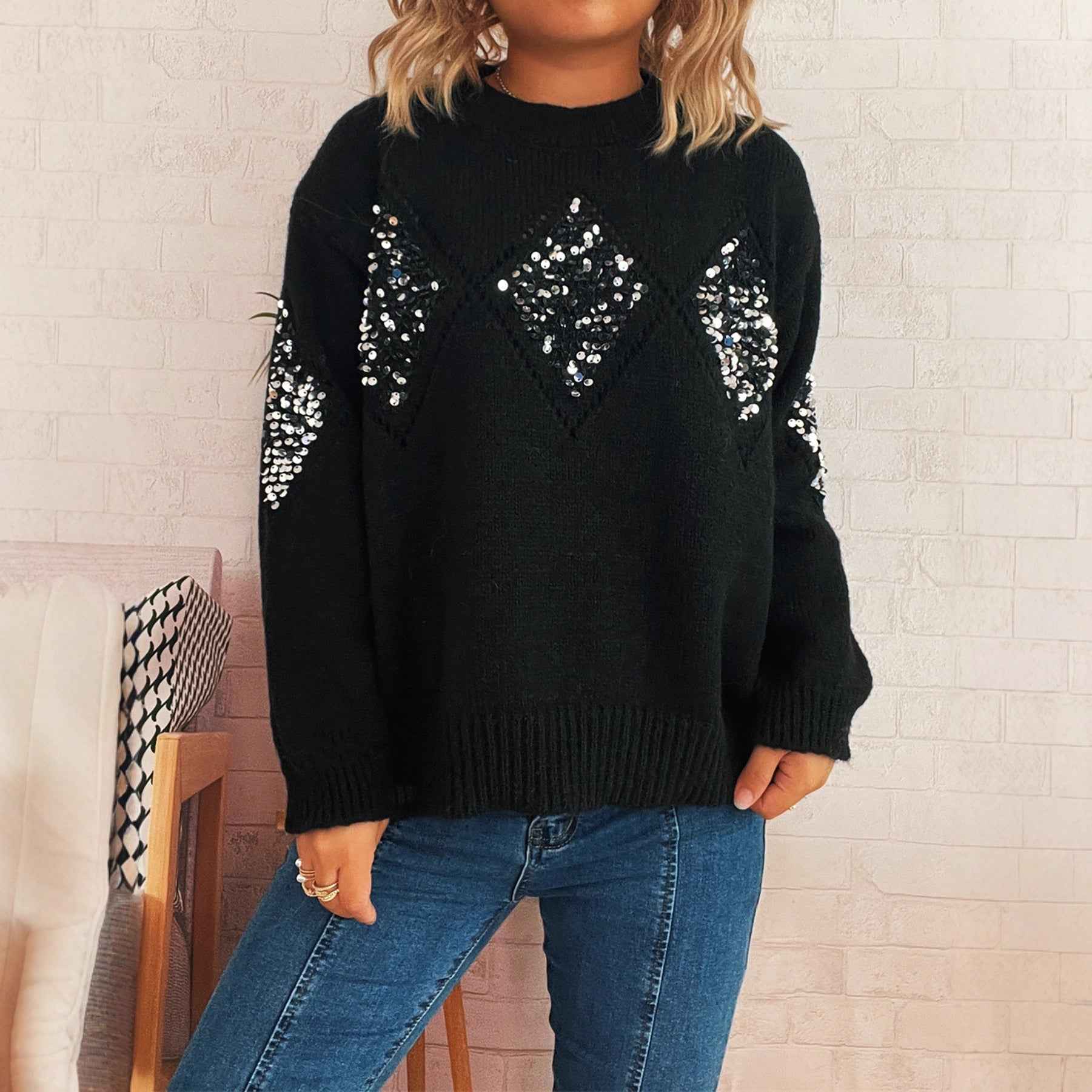Cutout Knitted Pullover Sweater