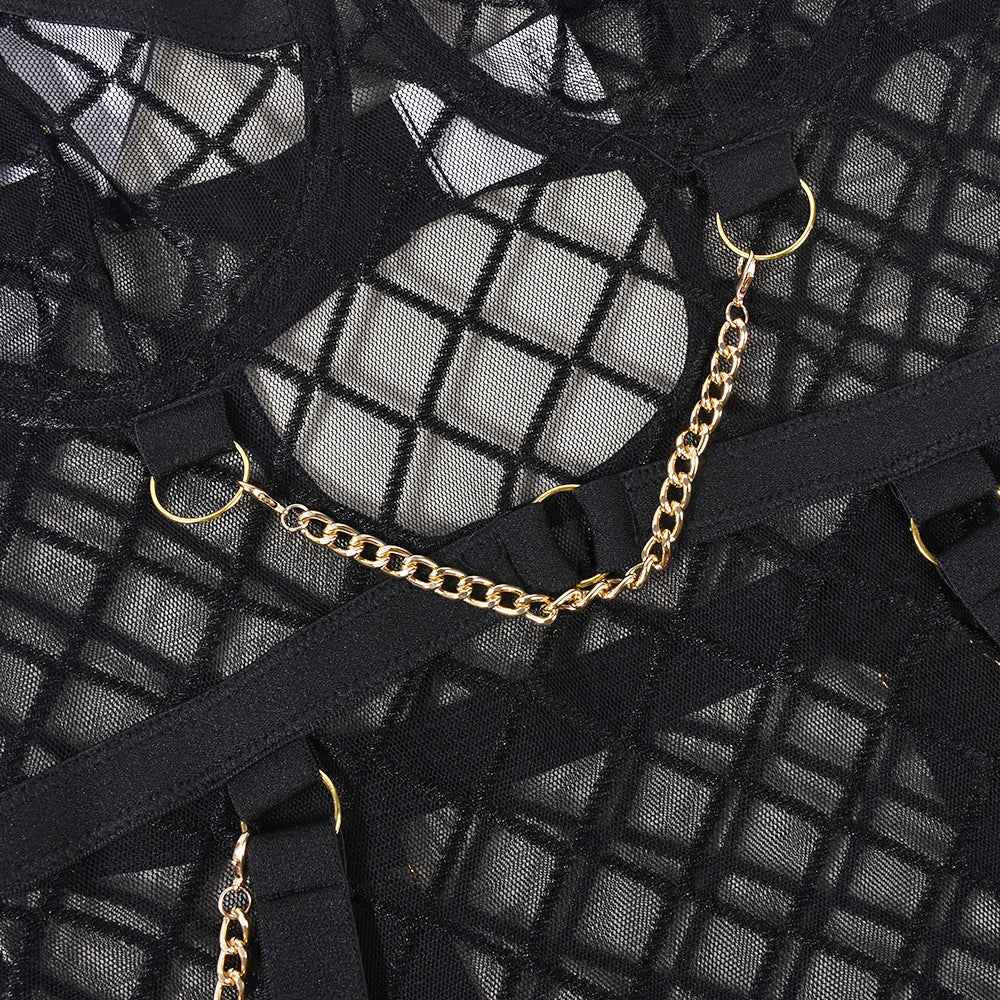 Lingerie See through Backless Bodysuit