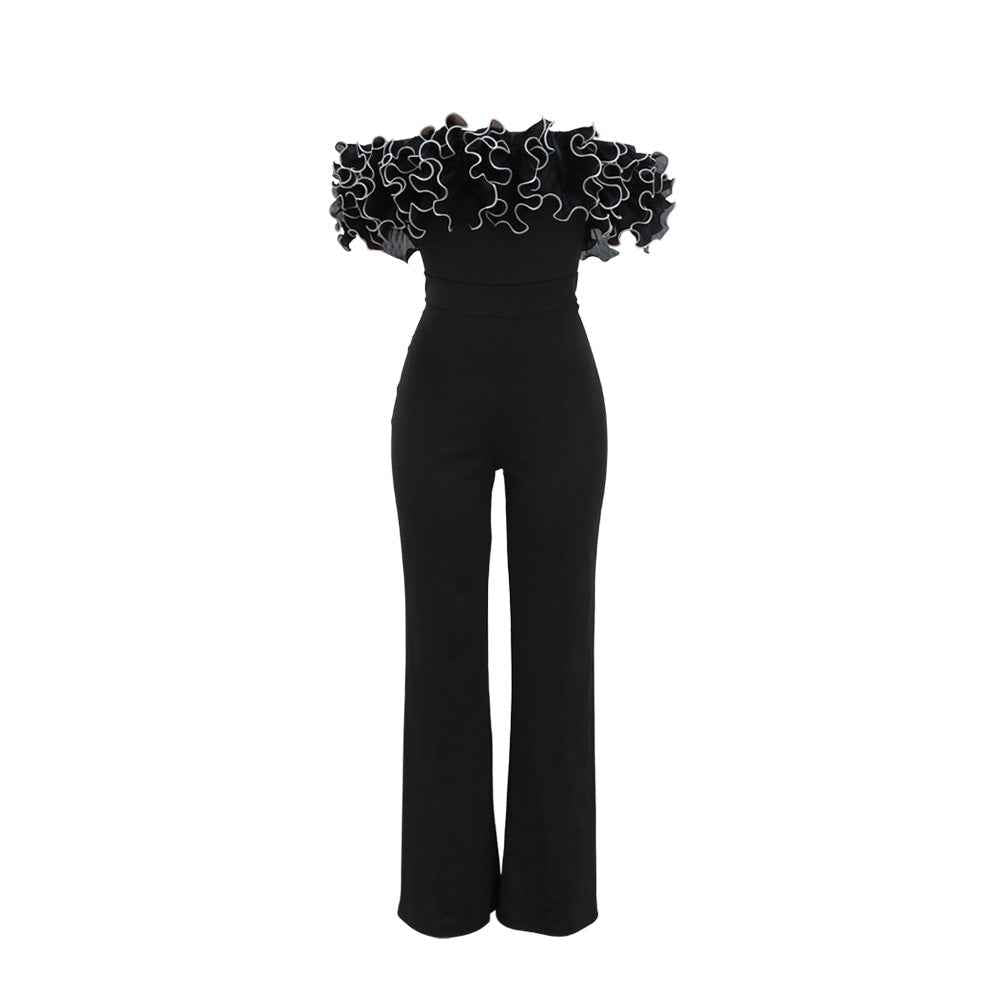 Popular Sexy Tight Flounce Jumpsuit