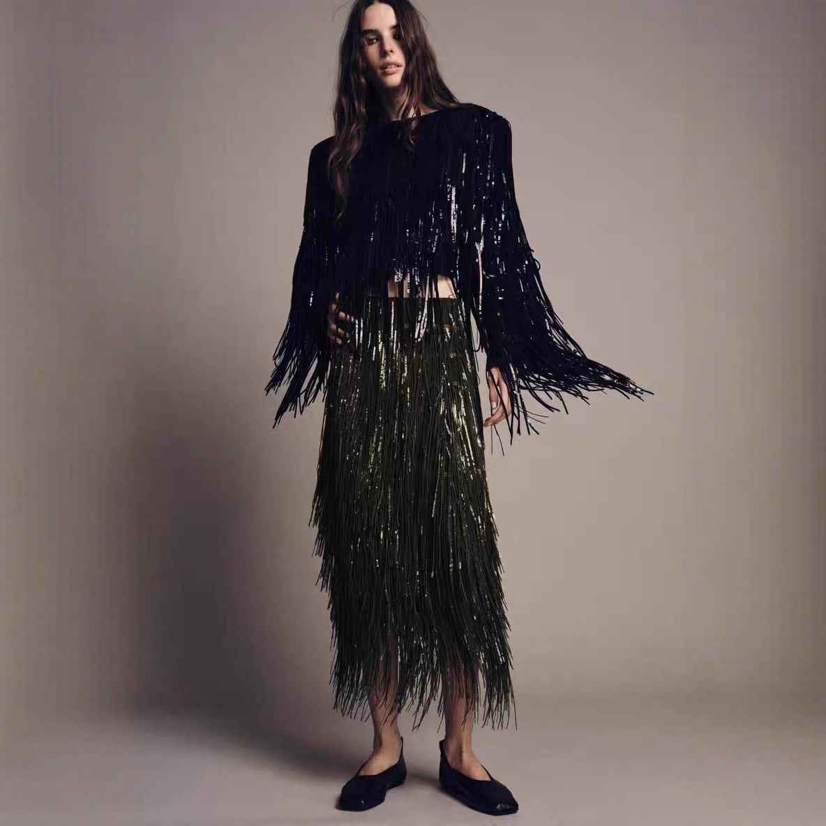 Sequin Tassels Party Skirt
