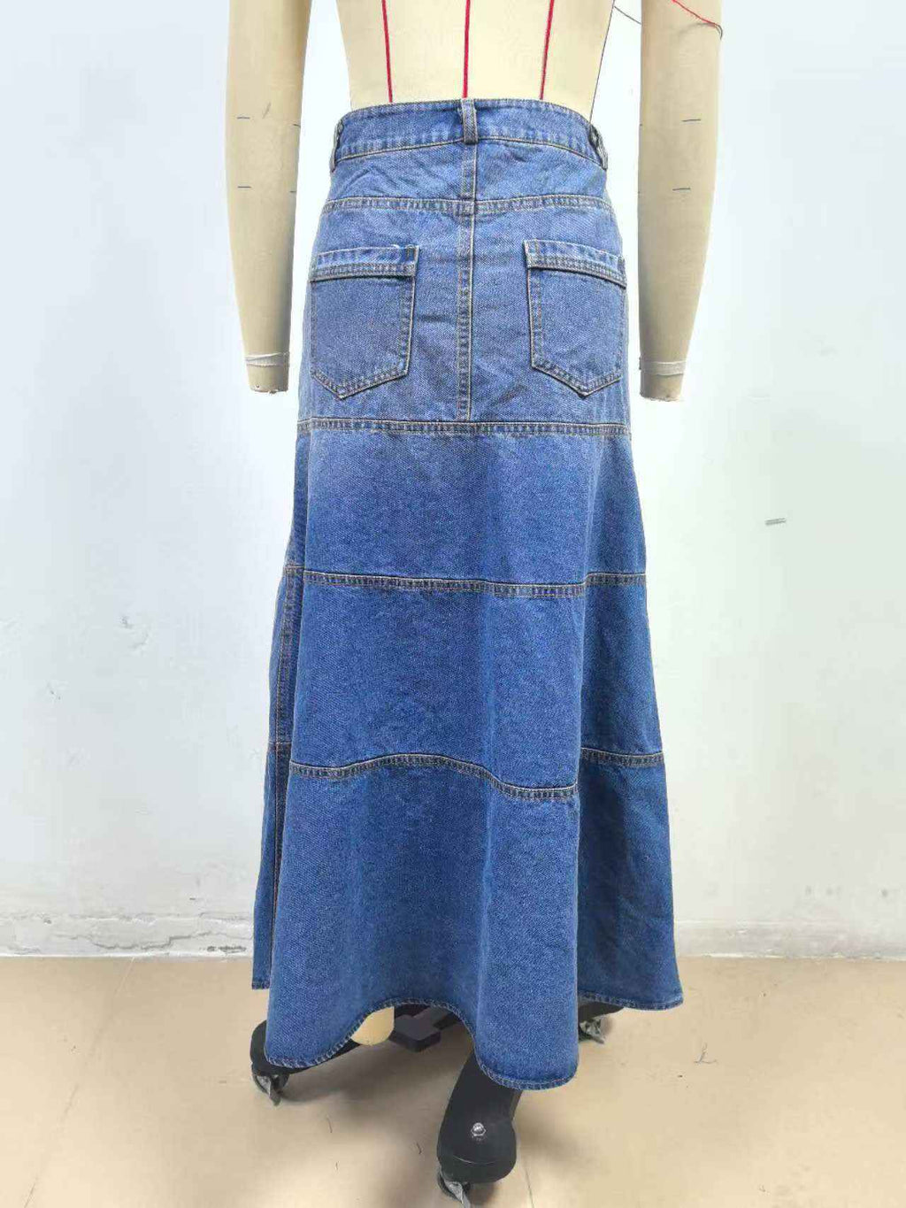 Street Retro Women's High Waist A line Denim Skirt