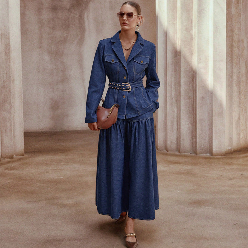 Women's Denim Skirt Set