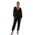 Half Open Collar Urban Casual Women's Jumpsuit