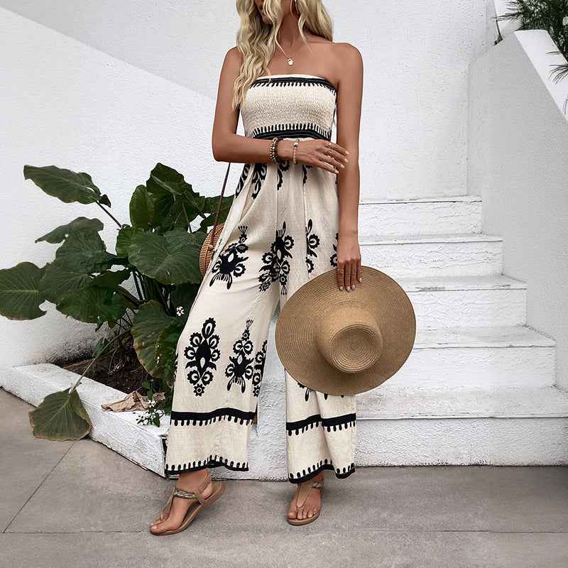 Tube Top Split-leg Jumpsuit