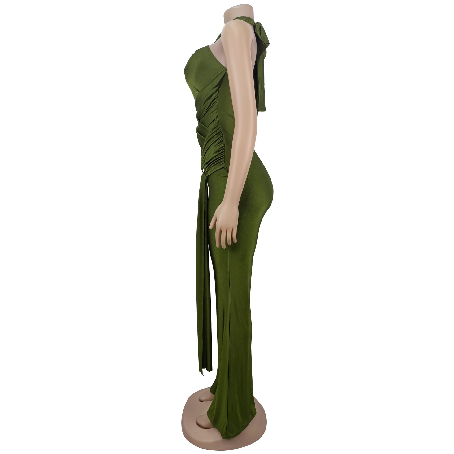 Solid Color Elegant Halter Jumpsuit