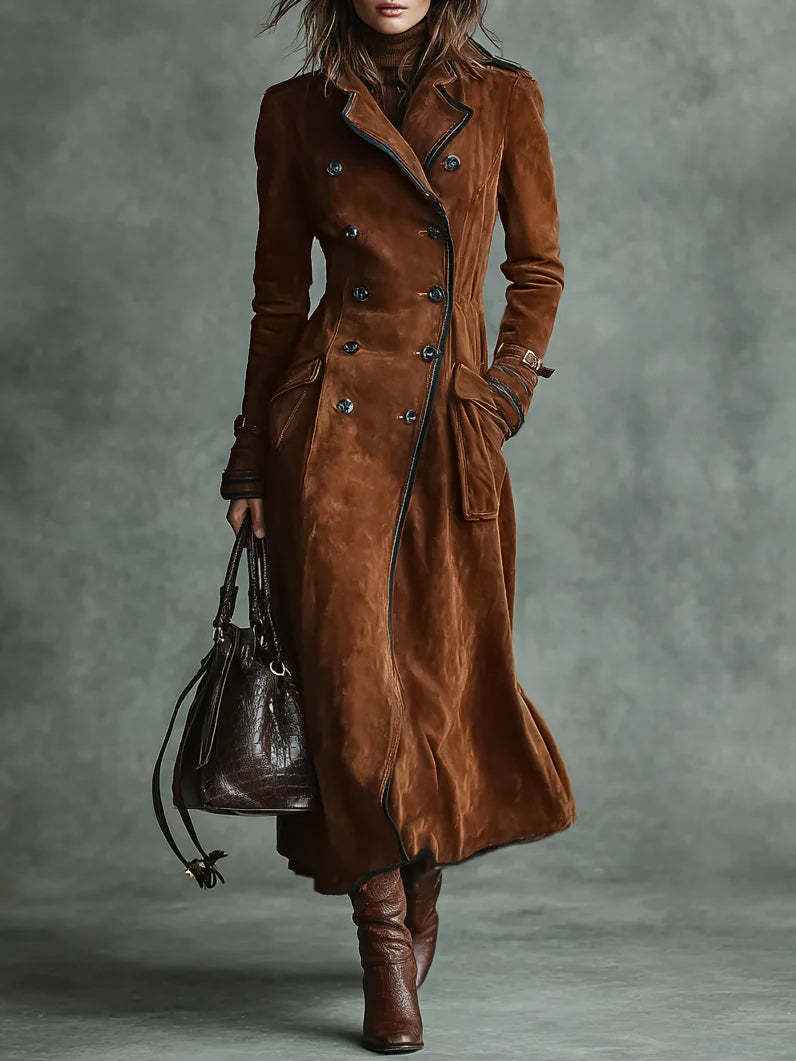 Women's Trench Western Style Suede Long Jacket