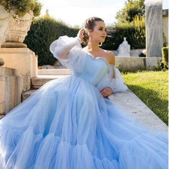 Tube Top Dress Mesh Wedding Evening Dress