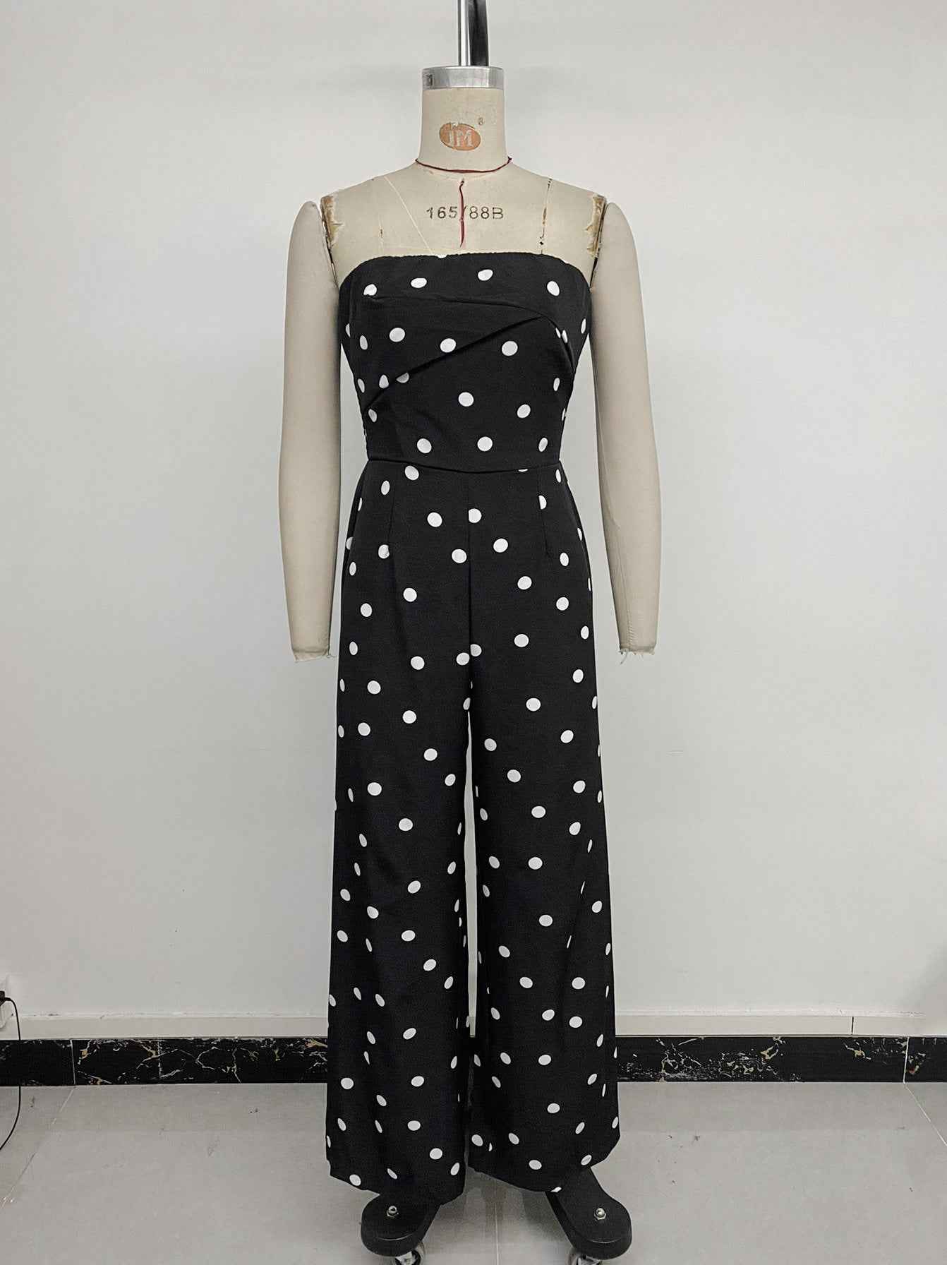 Sleeveless Tube Top Polka Dot Jumpsuit