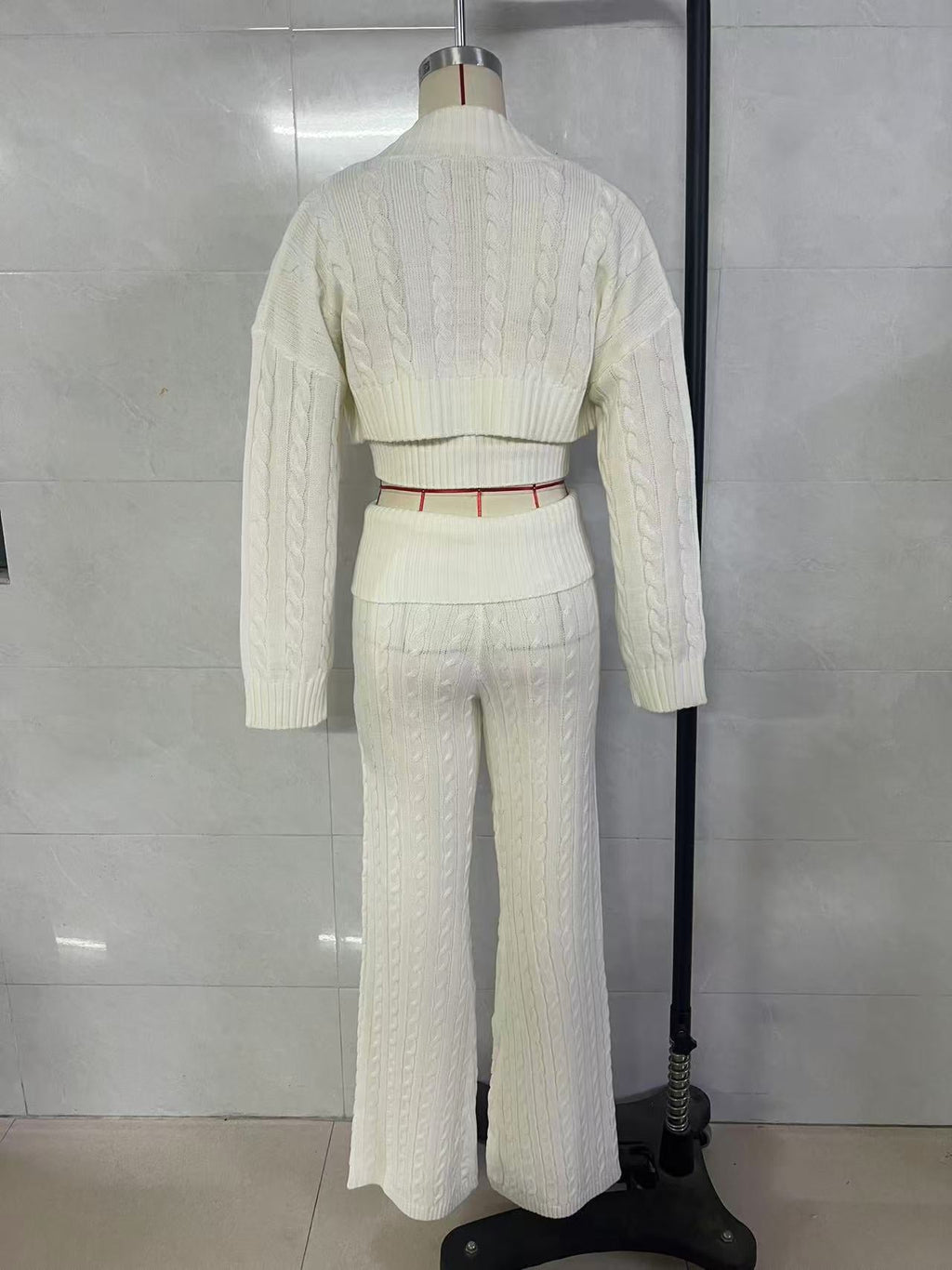 MUNSIEUR Knitted Sweatsuit Three Piece Set Sweats Leggings