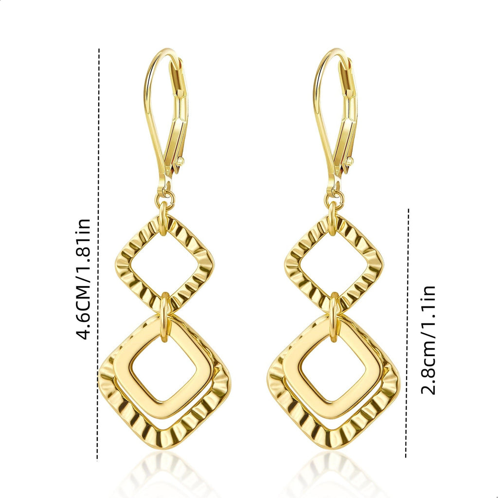 Brass real gold electroplating niche light luxury karst pleated earrings women's earrings