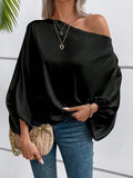 Off Shoulder Satin Blouse