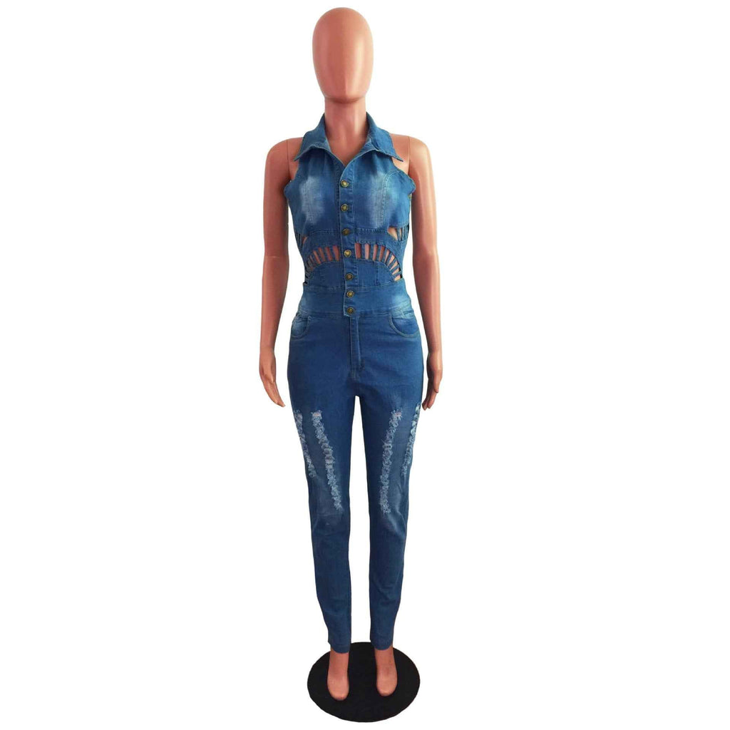 Denim Slim Fit Jumpsuit