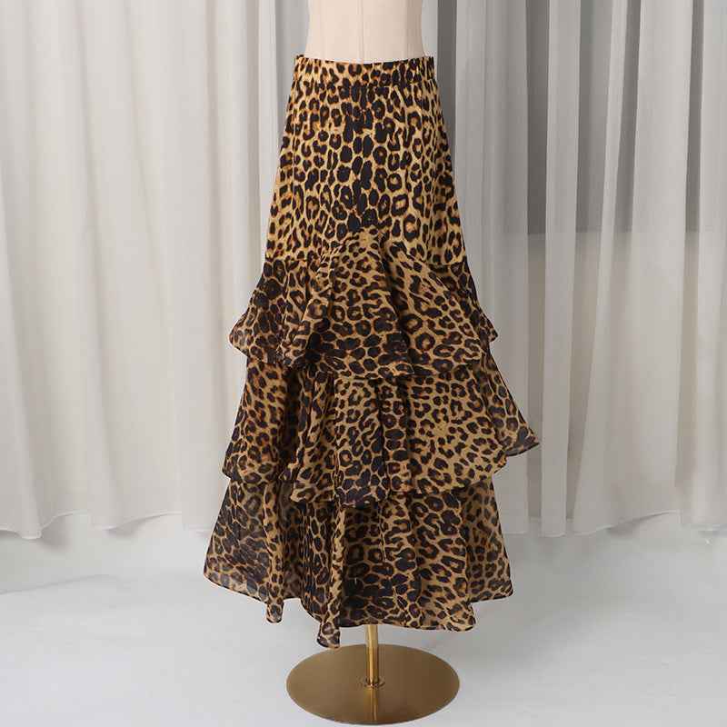 Skirt Women Spring Leopard Print Design