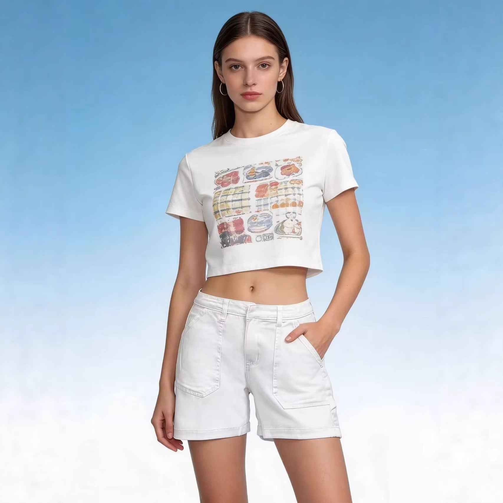 Women's Elastic Slim Retro Denim Bottoms