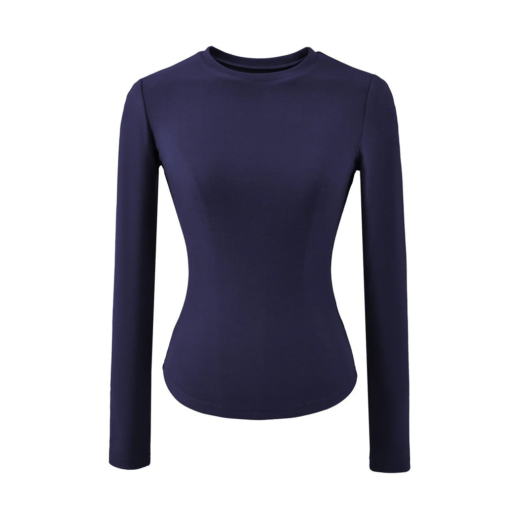 Hourglass Waist Long Sleeve T-Shirt beige
