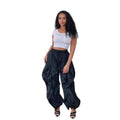 Rise Ruffle Banded Sweats Jeans