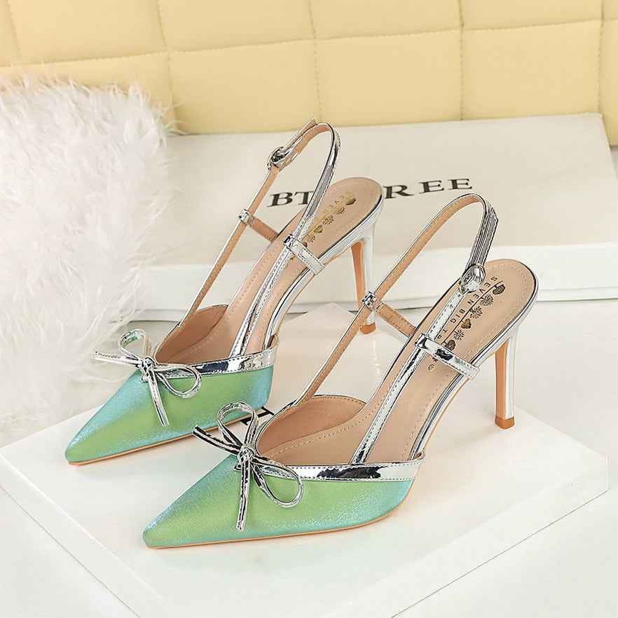 Bow Stiletto Heel High Heels Women Elegant High Grade