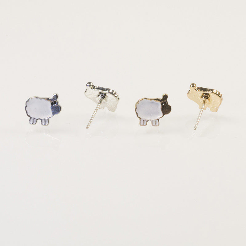 Sheep rainbow stud earrings set