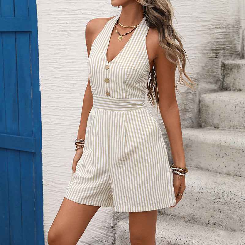 Casual Striped Romper