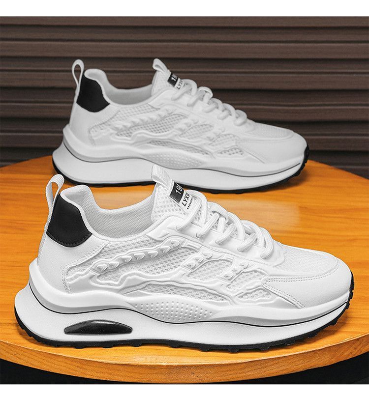Mesh Men's Shoes Summer 2024 New Soft-Soled Breathable Shoes Versatile White Shoes Men's Casual Sports Shoes Trend