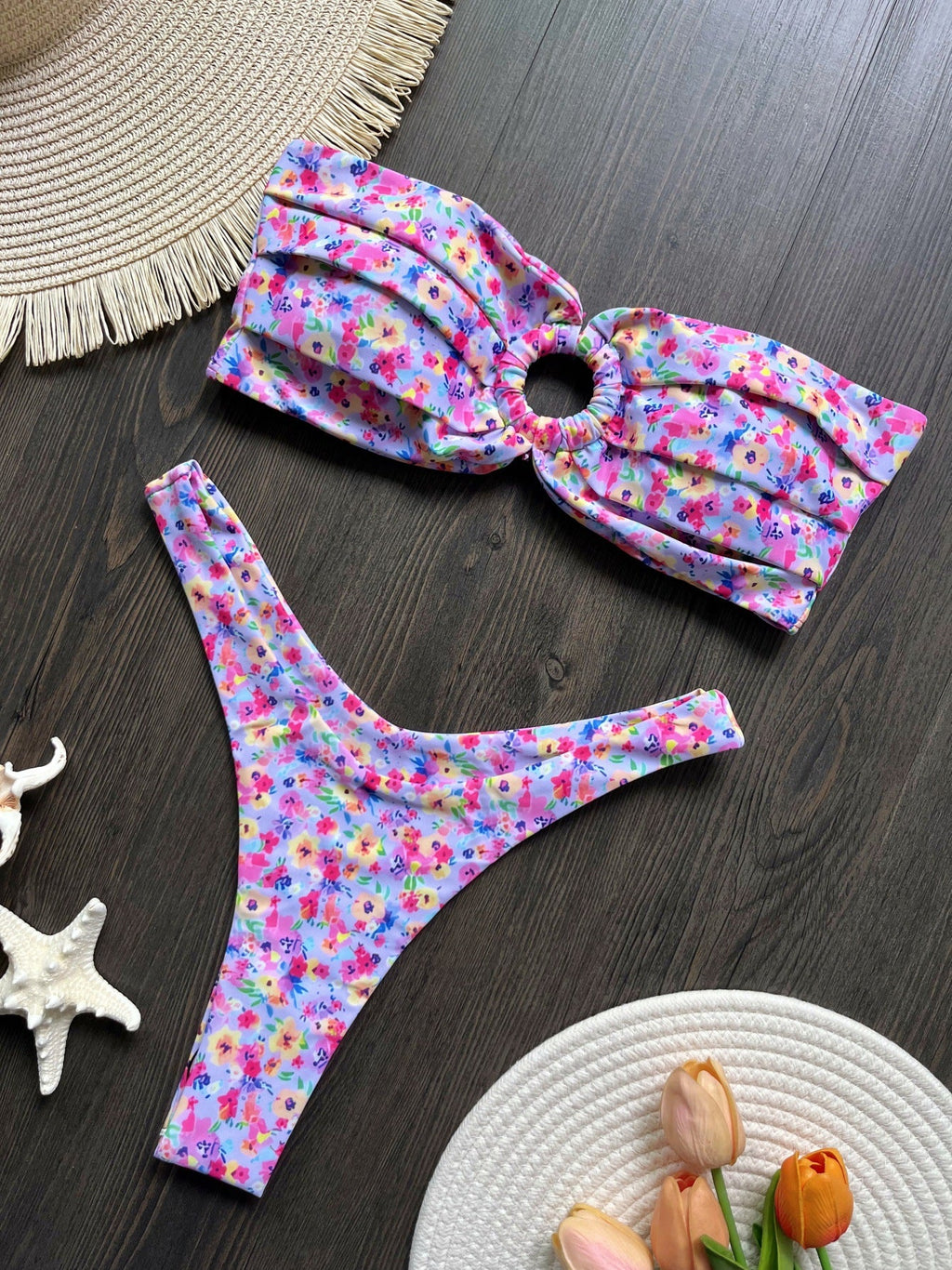 Bikini Printed Sexy Backless Split Swimsuit Bikini