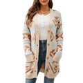 Plaid Sweater Knitted Cardigan