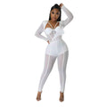 Solid Color Sexy See through Jumpsuit Women