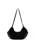 Large capacity suede shoulder bag, slouch bag, vintage casual bag hobo