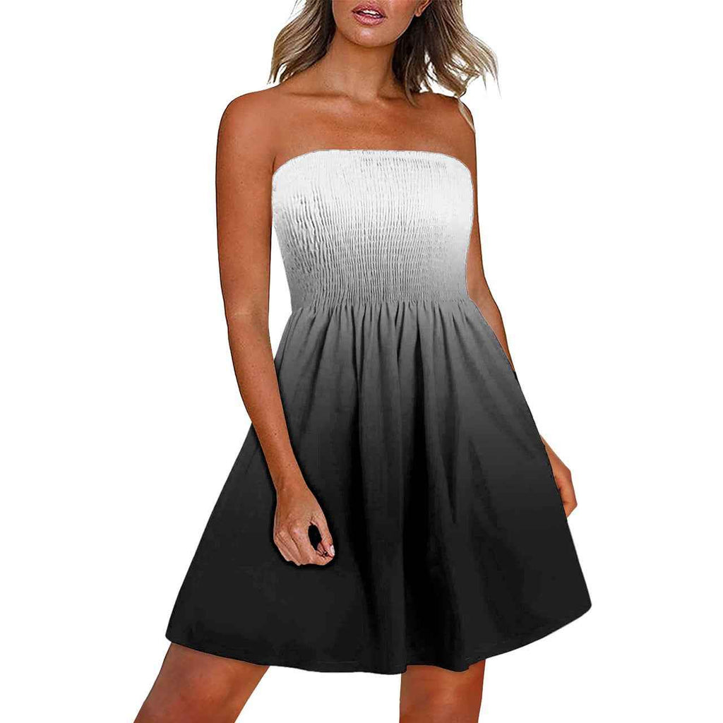 Printed Chest Wrap Dress Summer 3d Dress