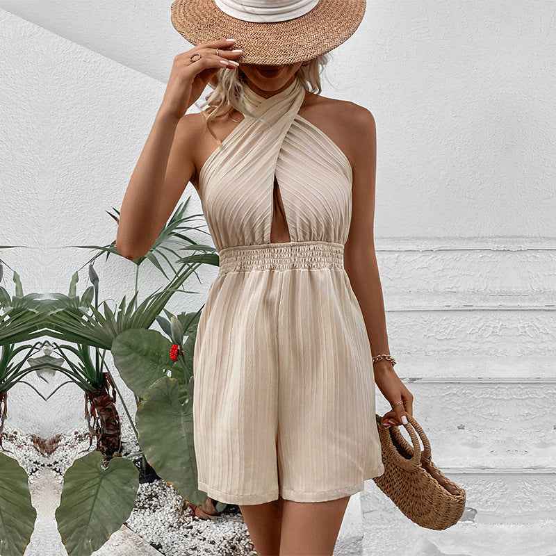 Summer Women's Solid Color Romper