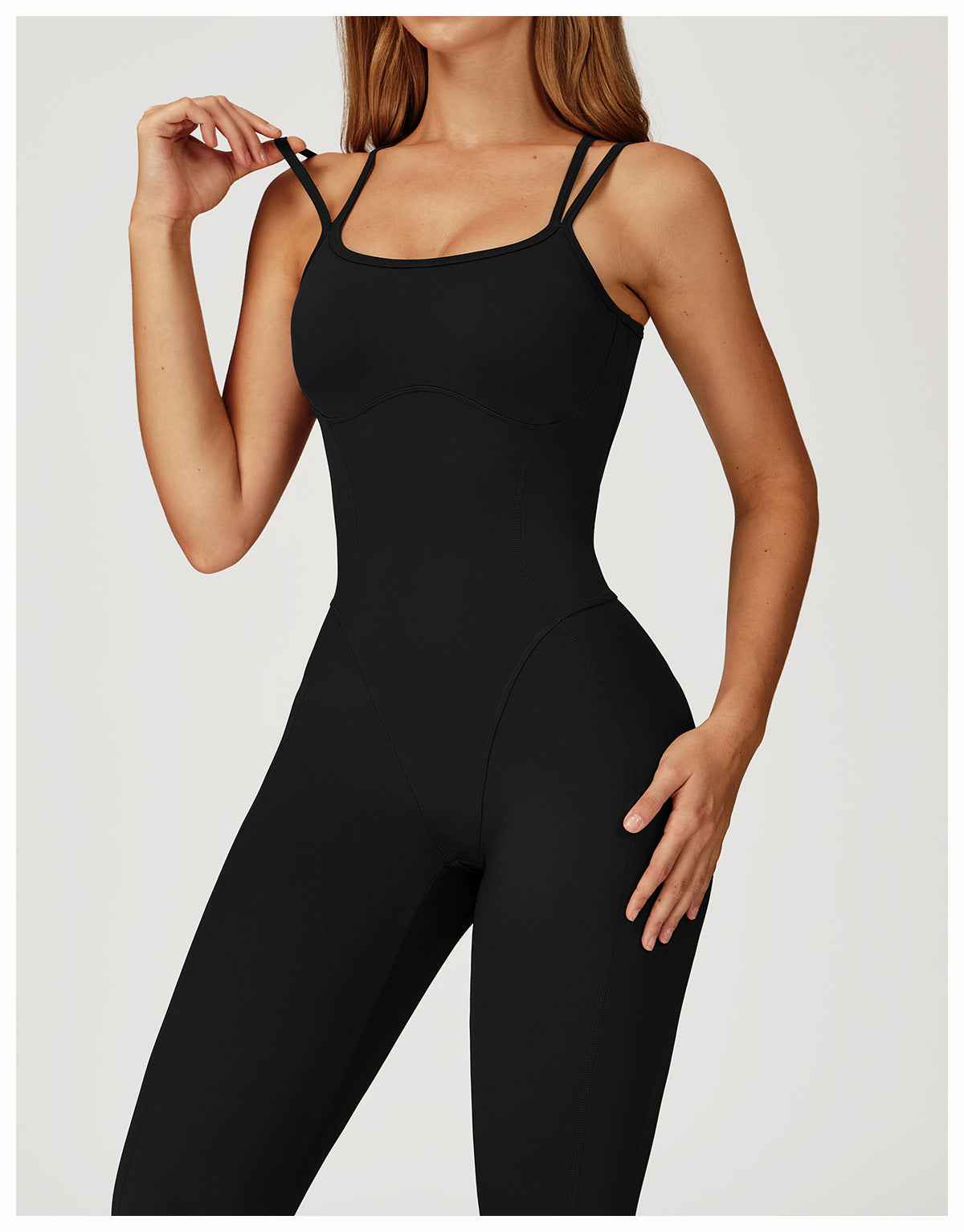 Nude Feel Jumpsuit Cross Back One Piece Slim Fit Yoga Wear