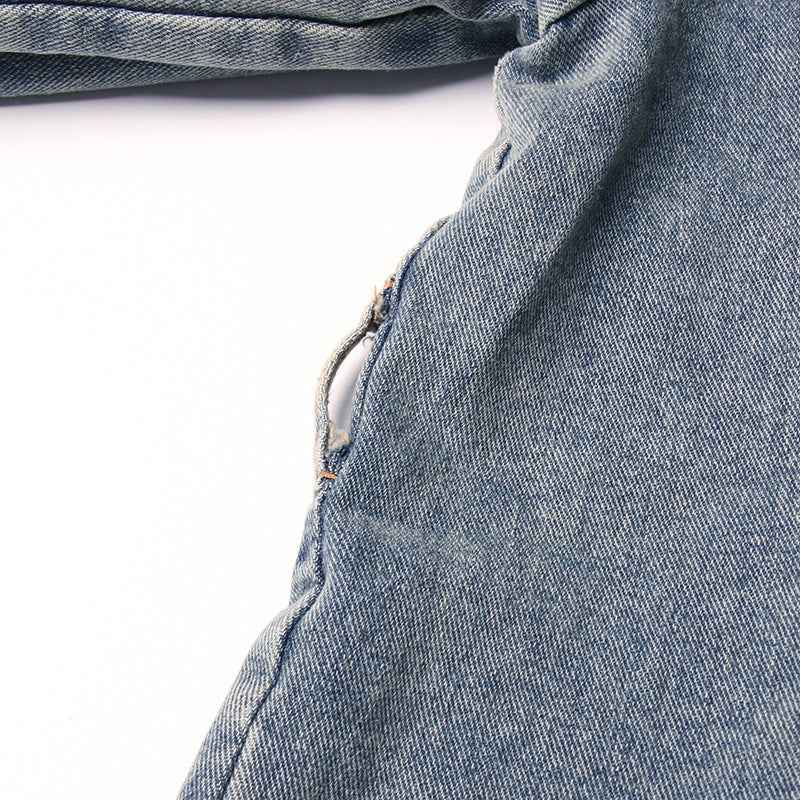 Denim Trench Coat Polo Collar Jacket