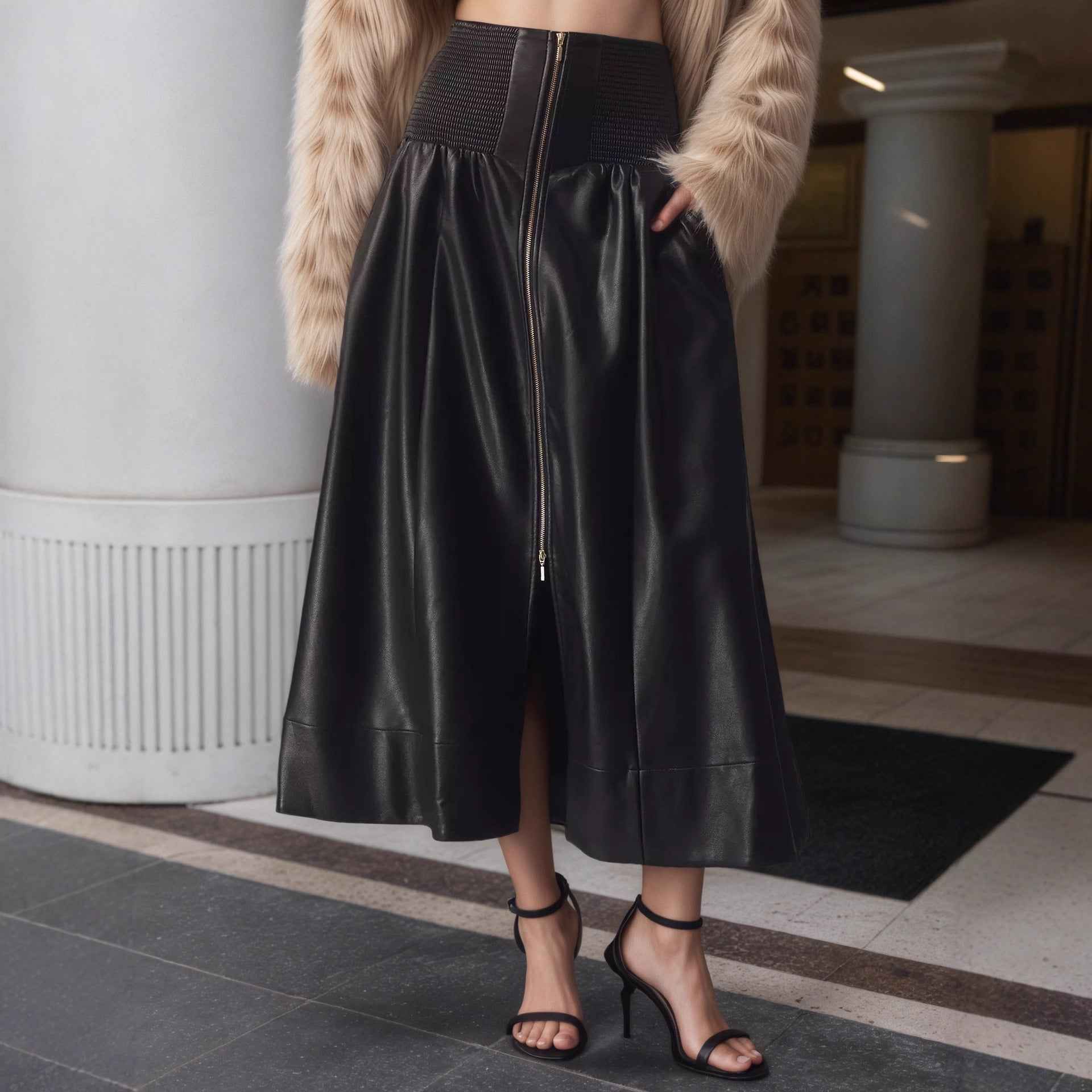 Mid Length Umbrella Skirt Half Length Skirt
