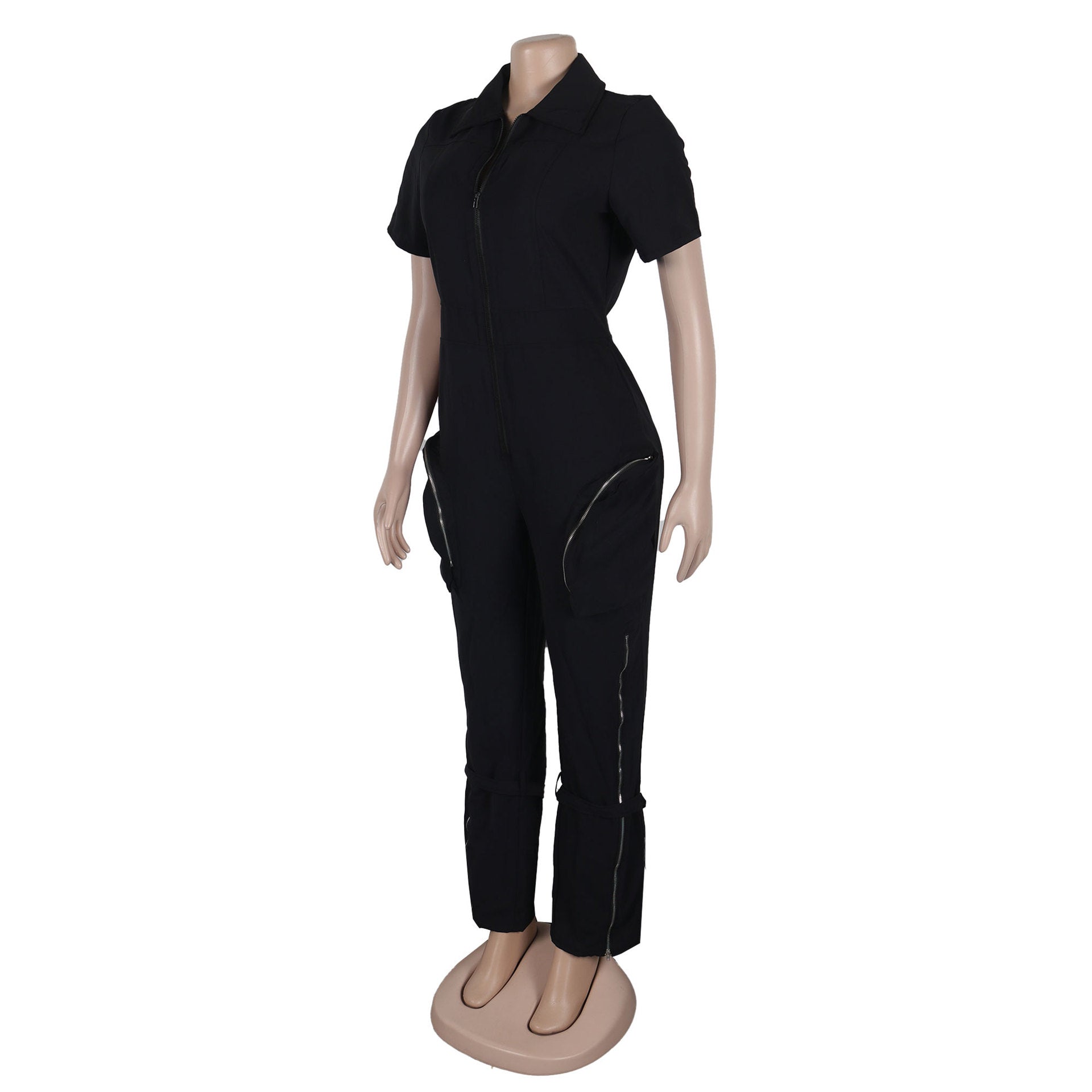 Sexy Summer Jumpsuit with Pocket and Zipper MUNSIEUR