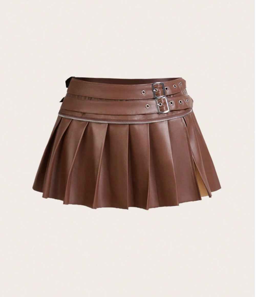 Sexy Pleated Skirt Pleated Split Skirt