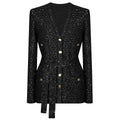 High Quality Sequined Knit Long Sleeve Cardigan Sweater