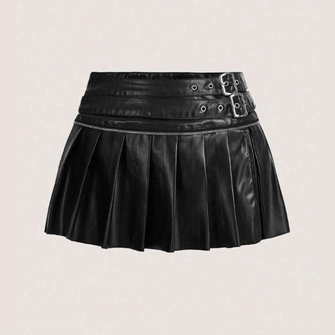 Sexy Pleated Skirt Pleated Split Skirt
