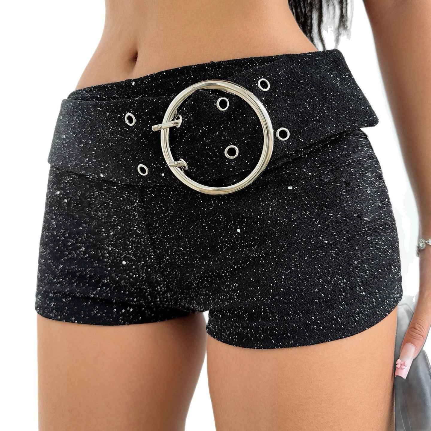 Gothic Thin Glittering Knitted Bottoms for Women