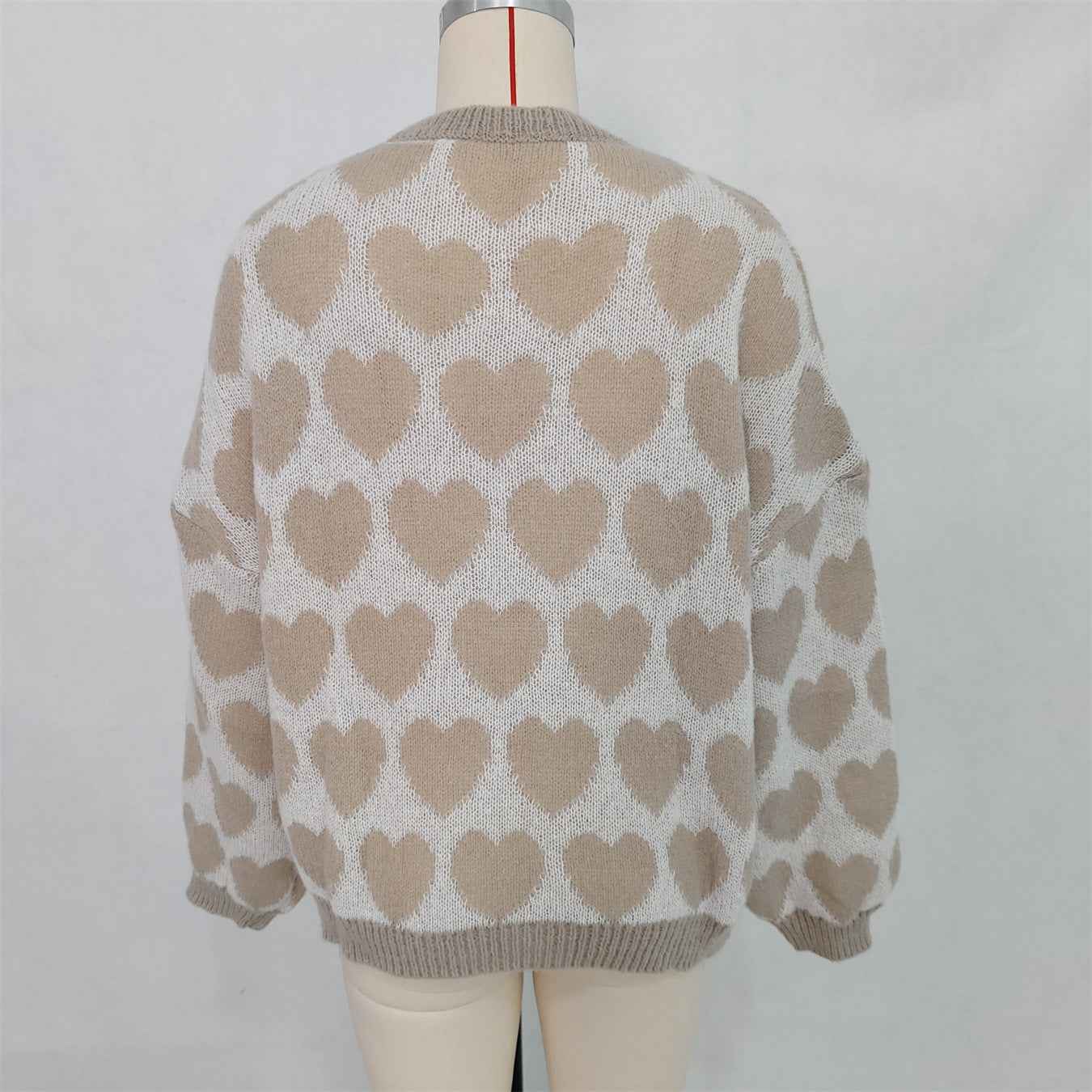 Valentine's Day Sweater Cute Love Jacquard Color Contrast