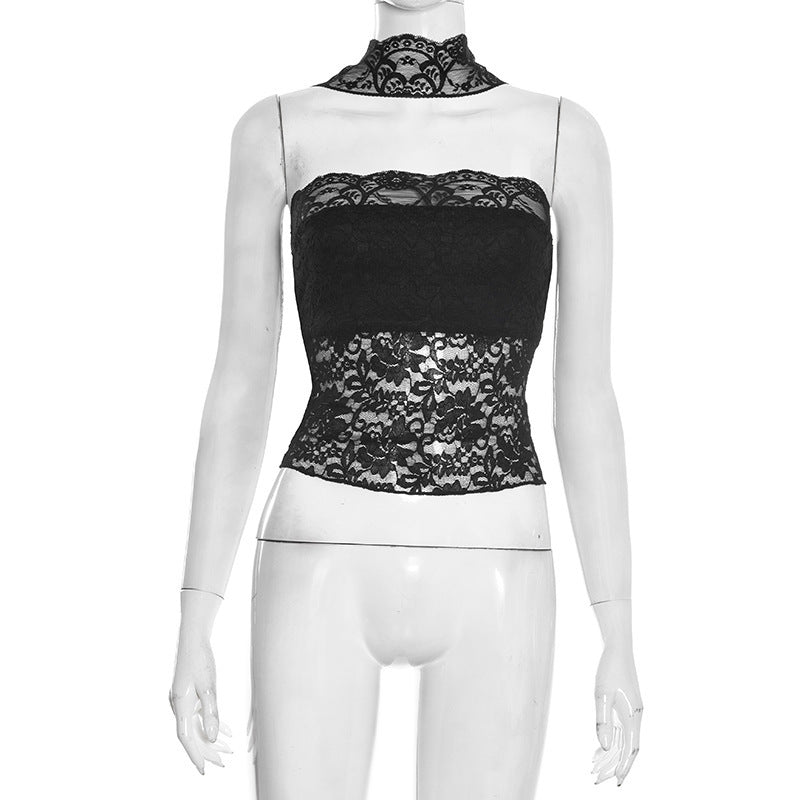 Lace See through Tube Top T-shirt