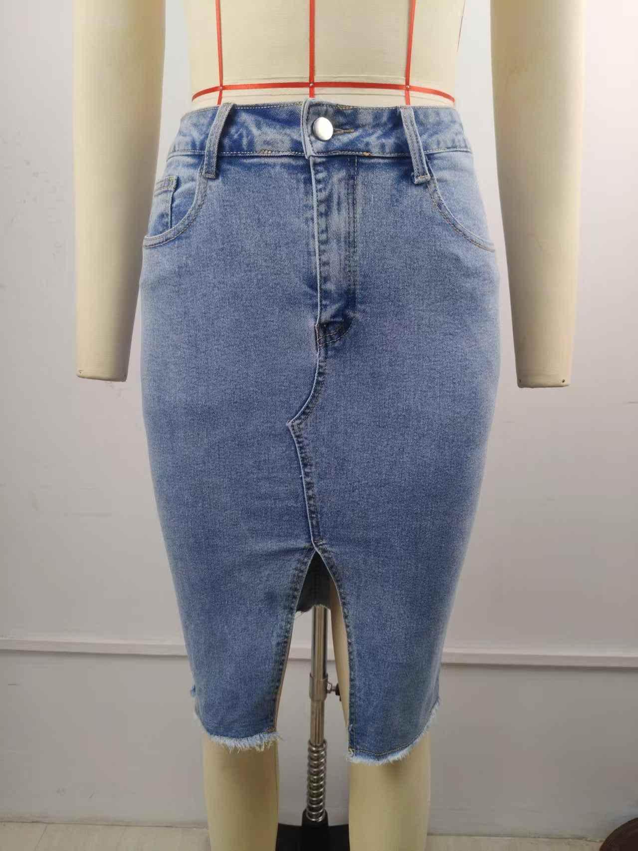 Stretch Denim Skirt Slimming Fishtail