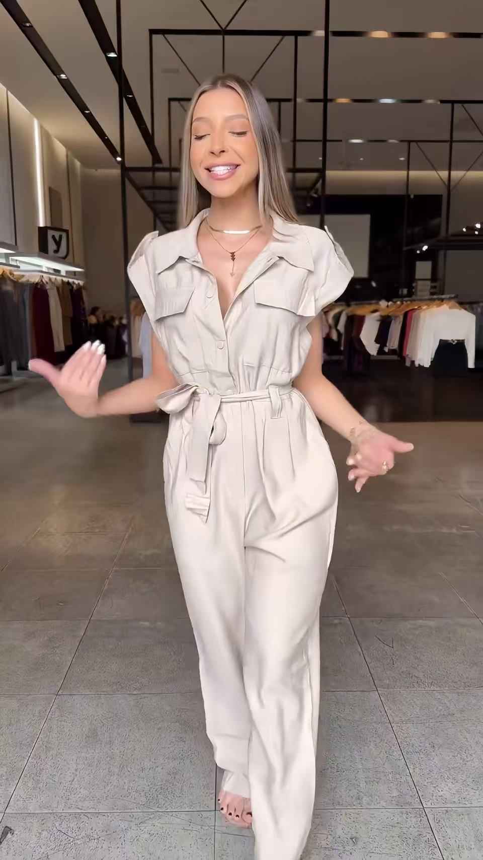 Jumpsuit Women's High Waist Sleeveless