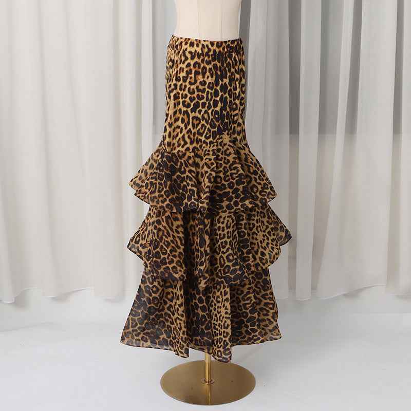 Skirt Women Spring Leopard Print Design