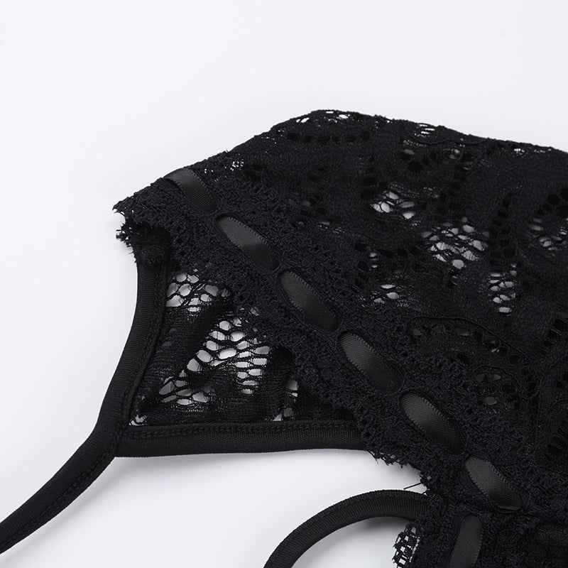 Autumn Elegant Sexy Slim Lace Long Sleeved Romper for Women