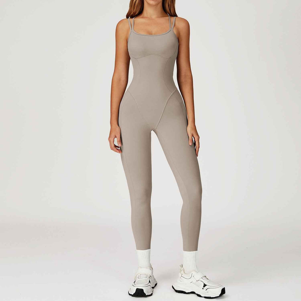 Nude Feel Jumpsuit Cross Back One Piece Slim Fit Yoga Wear