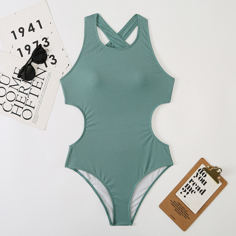Bikini Women Sexy Solid Color One Piece Swimsuit