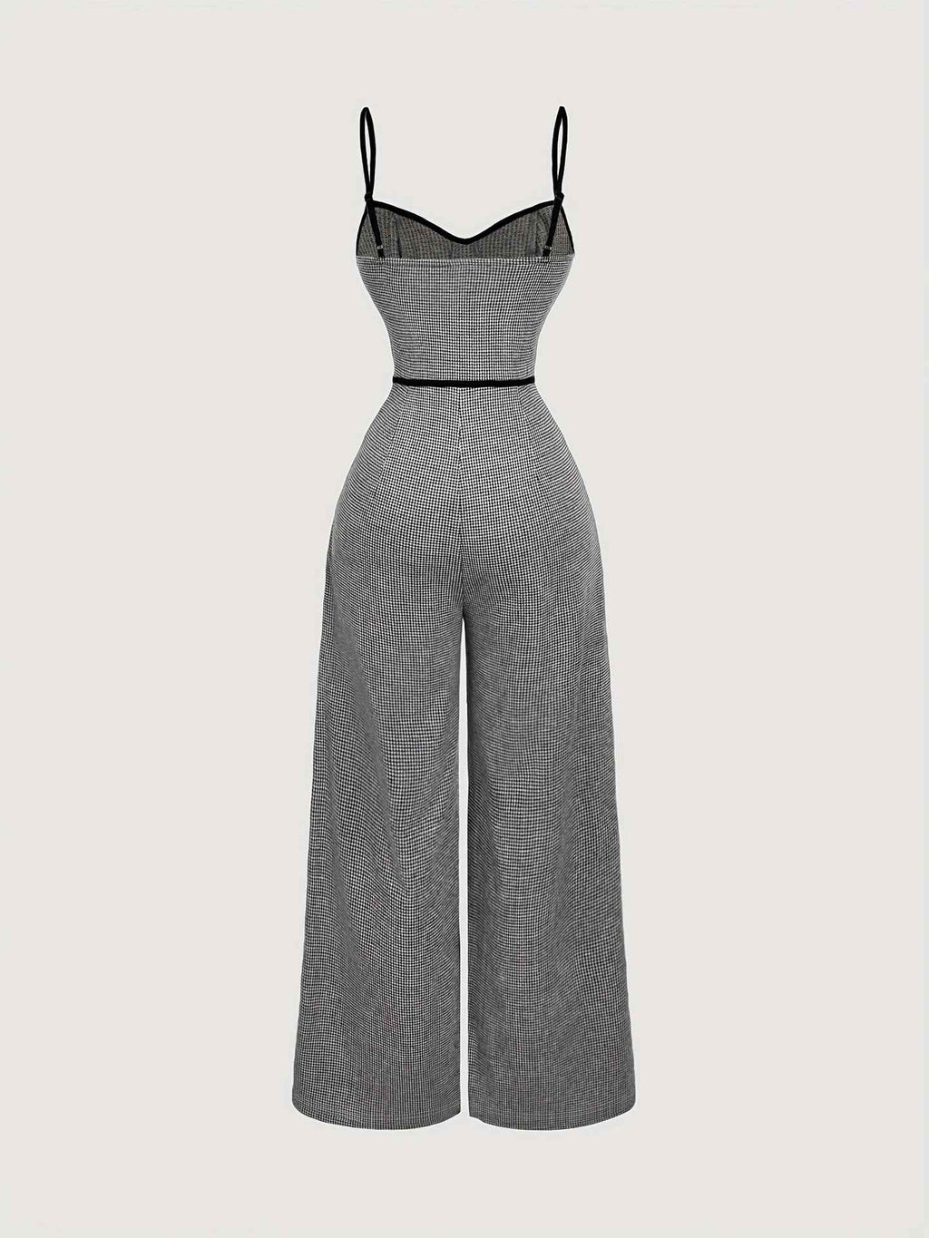 Jumpsuit Side Zipper Contrast Color Office Elegant Bandage Slim Fit New Arrivals